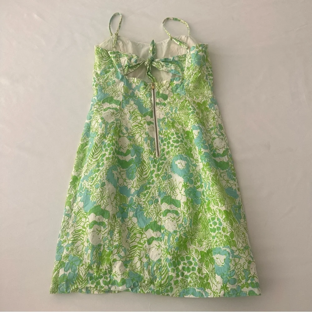 Lilly Pulitzer Green, Blue and White Jungle Women’s Sundress Dress Size 0 - Picture 9 of 12